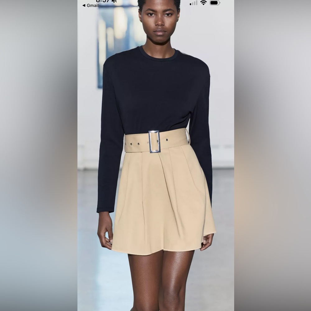 Zara belted combination short dress